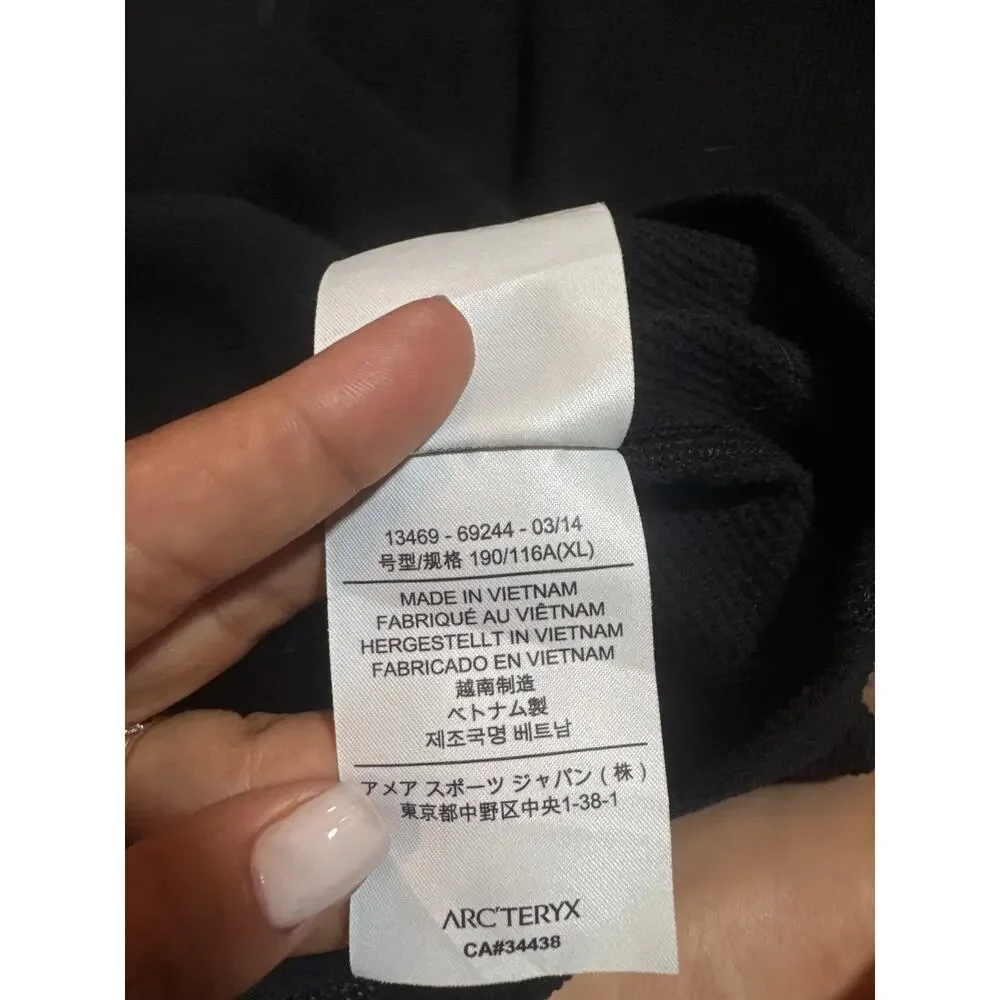 Arcteryx Delta LT Fleece Pullover Shirt Mens X Large Black 1/4 Zip Polartec XL